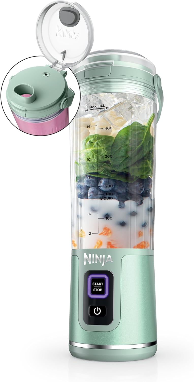 Ninja Blast Batidora portátil, inalámbrica, recipiente de 18 onzas,...
