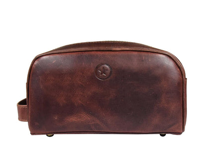 Aaron Leather Goods - Neceser para artículos de tocador de viaje, d...