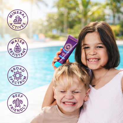 Brush On Block - Protector solar para niños y bebés - Loción minera...