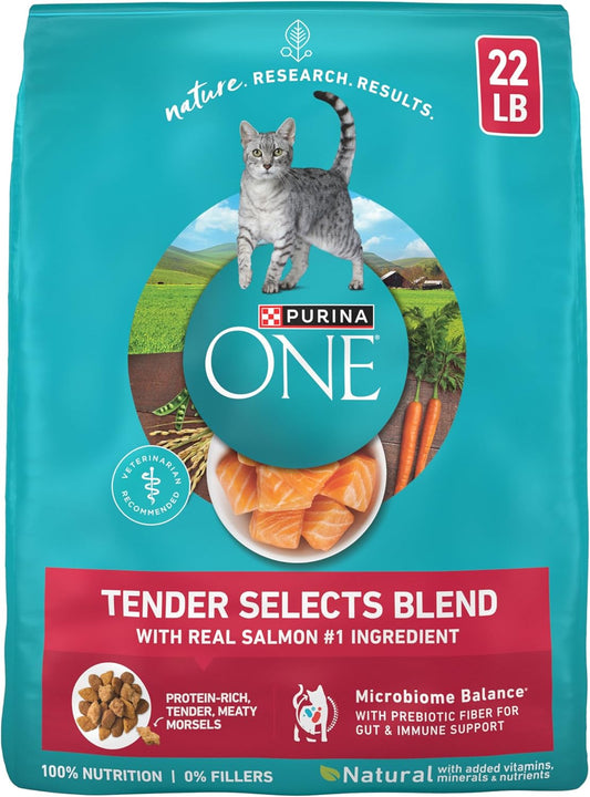 Purina ONE Alimento seco natural para gatos, mezcla Tender Selects...