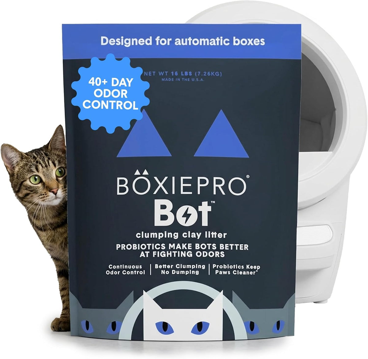BoxiePro Bot - Arena probiótica para gatos, caja automática para co...