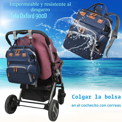 Jeryswet - Mochila para pañales con cambiador, impermeable, de gran...