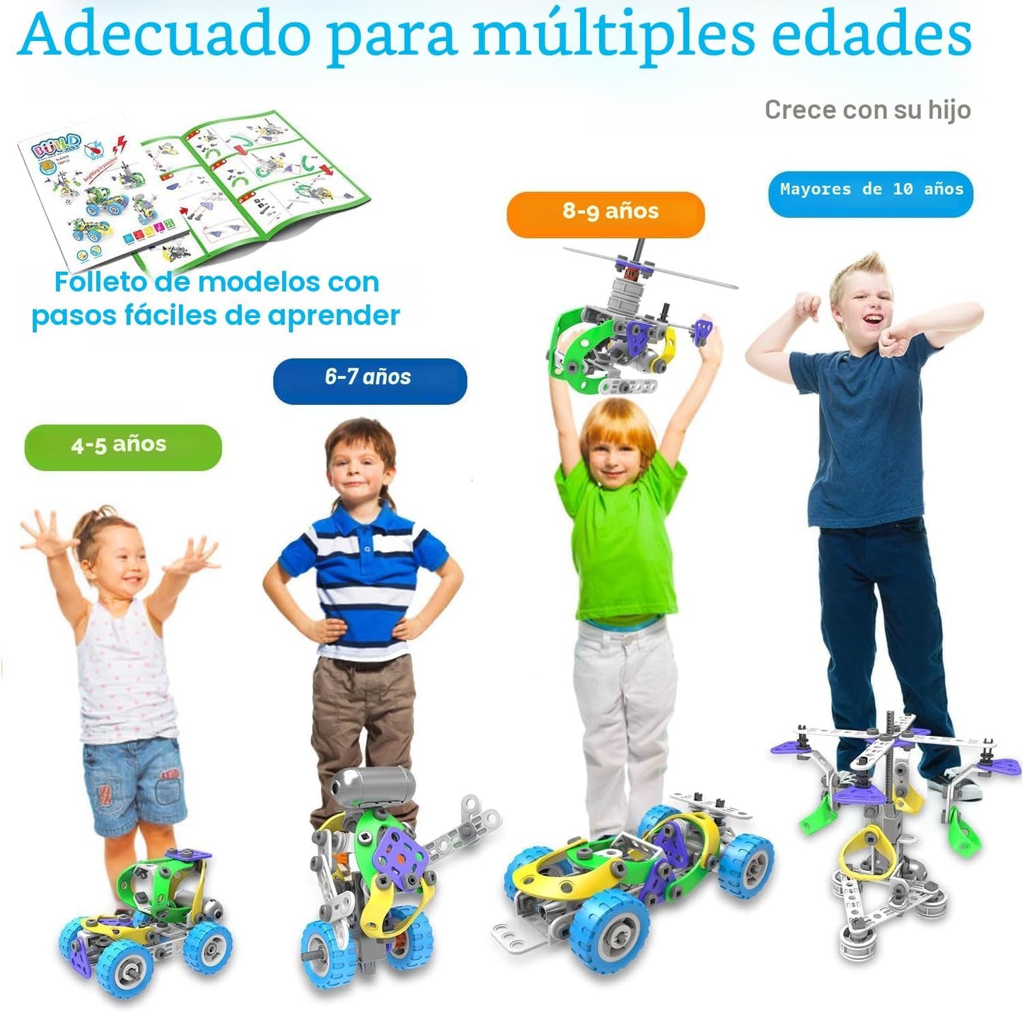 Juguetes eléctricos STEM 10 en 1 para niños de 5, 6, 7, 8, 9 años,...