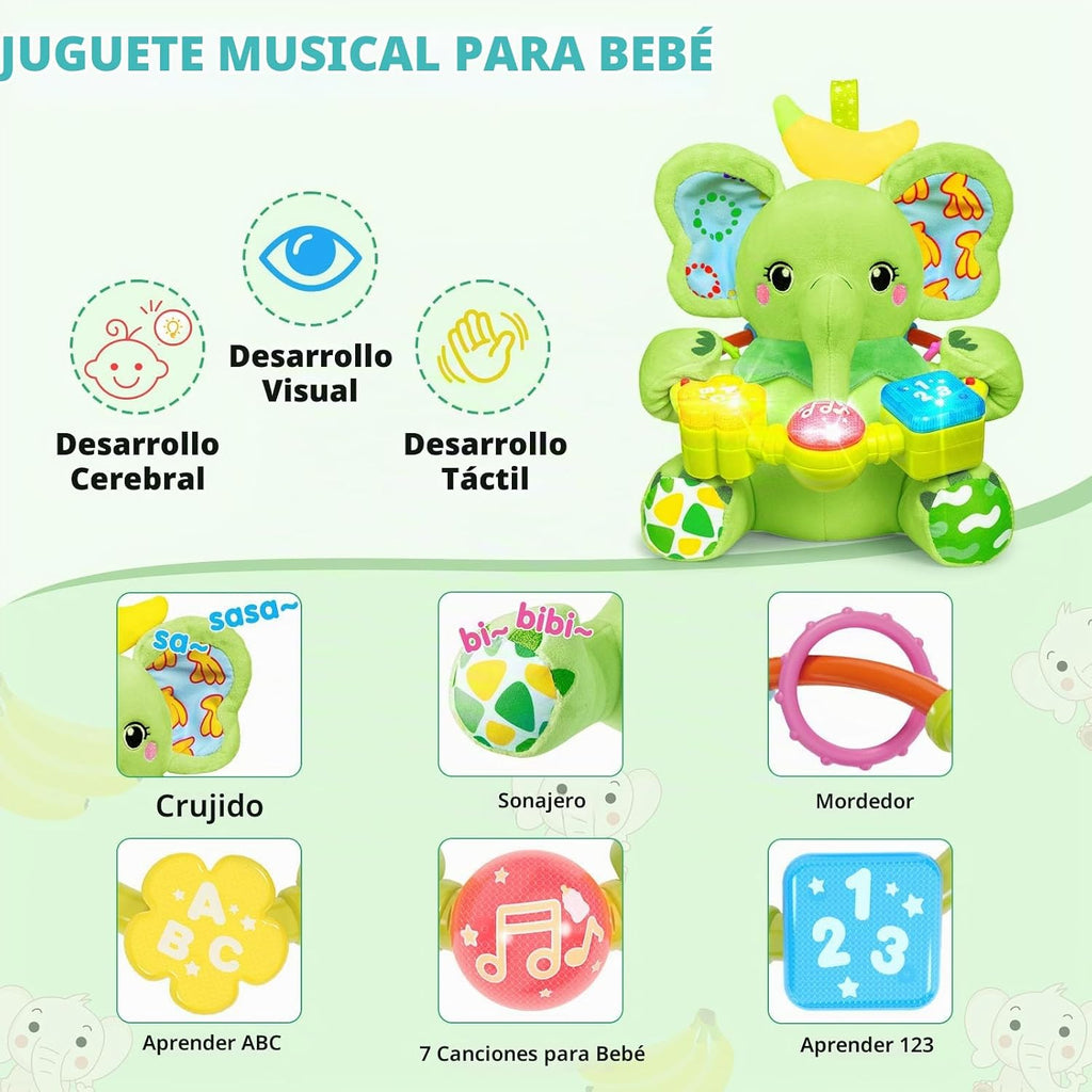 Ryotagift Juguetes de animales de peluche musicales bilingües para...