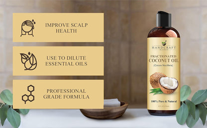 Handcraft Blends Aceite de coco fraccionado, 8 onzas líquidas, 100%...
