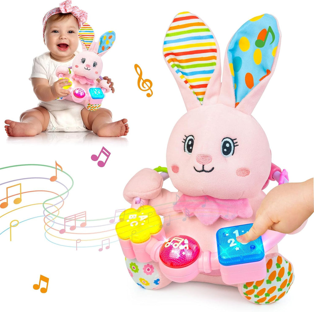 Ryotagift Juguetes de Peluche de Conejo Musical Bilingüe para Bebés...