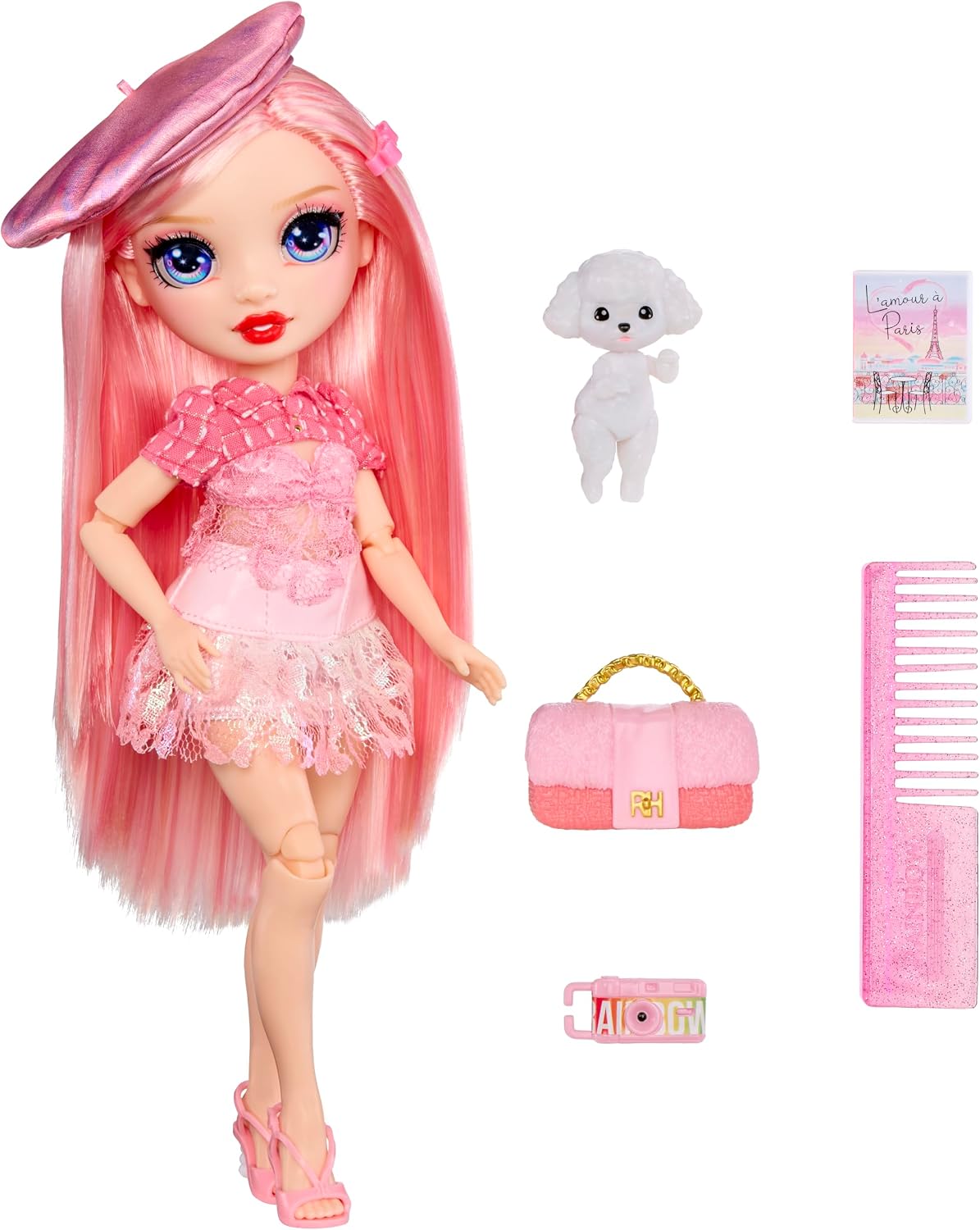 Rainbow High Pretty in Paris Fashion - Bella Parker (rosa), muñeca...