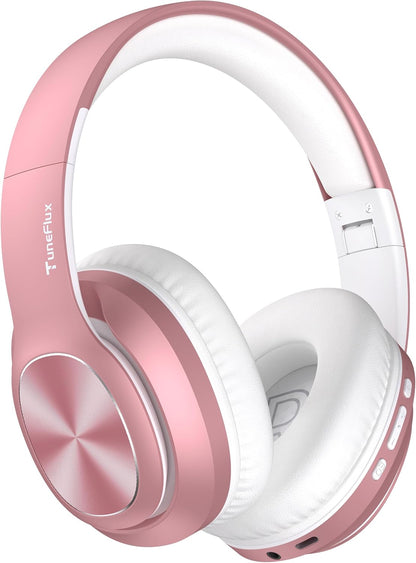 TuneFlux Auriculares inalámbricos Bluetooth sobre la oreja, tiempo...