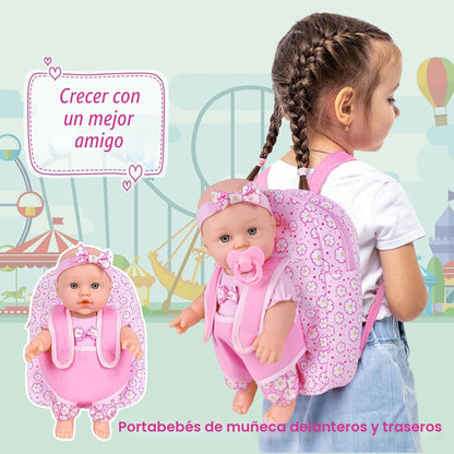 UZIDBTO Muñecas de bebé de 12 pulgadas con mochila para guardar rop...