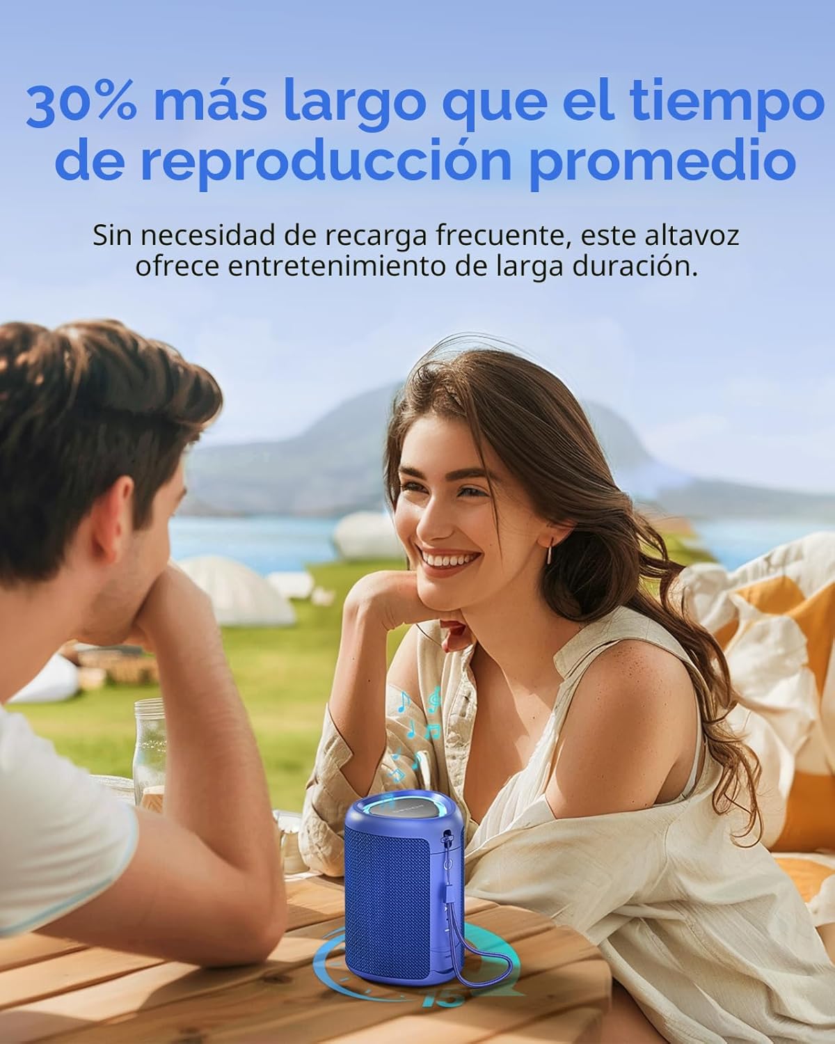 Altavoz Bluetooth portátil Esenciales para vacaciones en la playa:...
