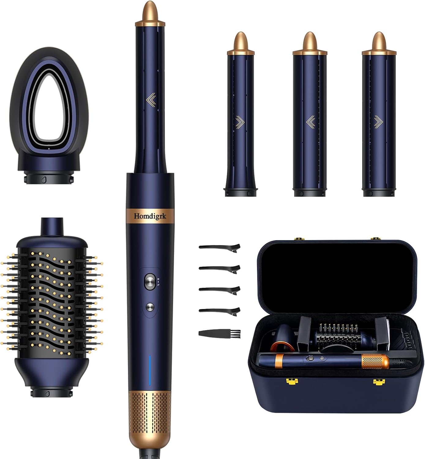 Homdigrk Set de Cepillo Secador de Pelo 6 en 1 y Rizador de Cabello...