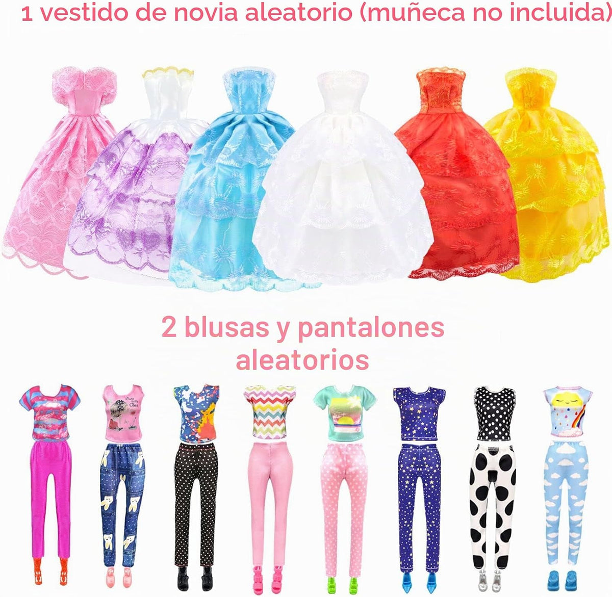 Paquete de 84 ropa y accesorios para muñecas con armario de muñecas...