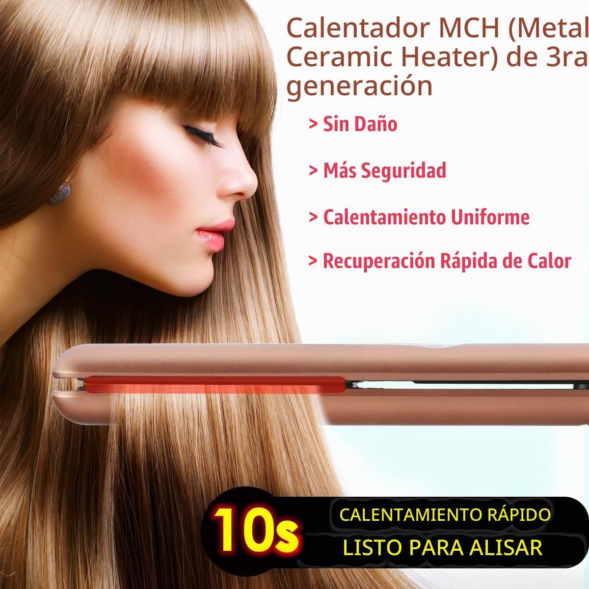 NITION - Plancha profesional de titanio para cabello, para un estil...