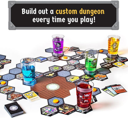 Rollacrit Heroes of Barcadia Juego de Tablero – Juego de Fiesta con Sistema Liquid Life™ y Piezas Impermeables