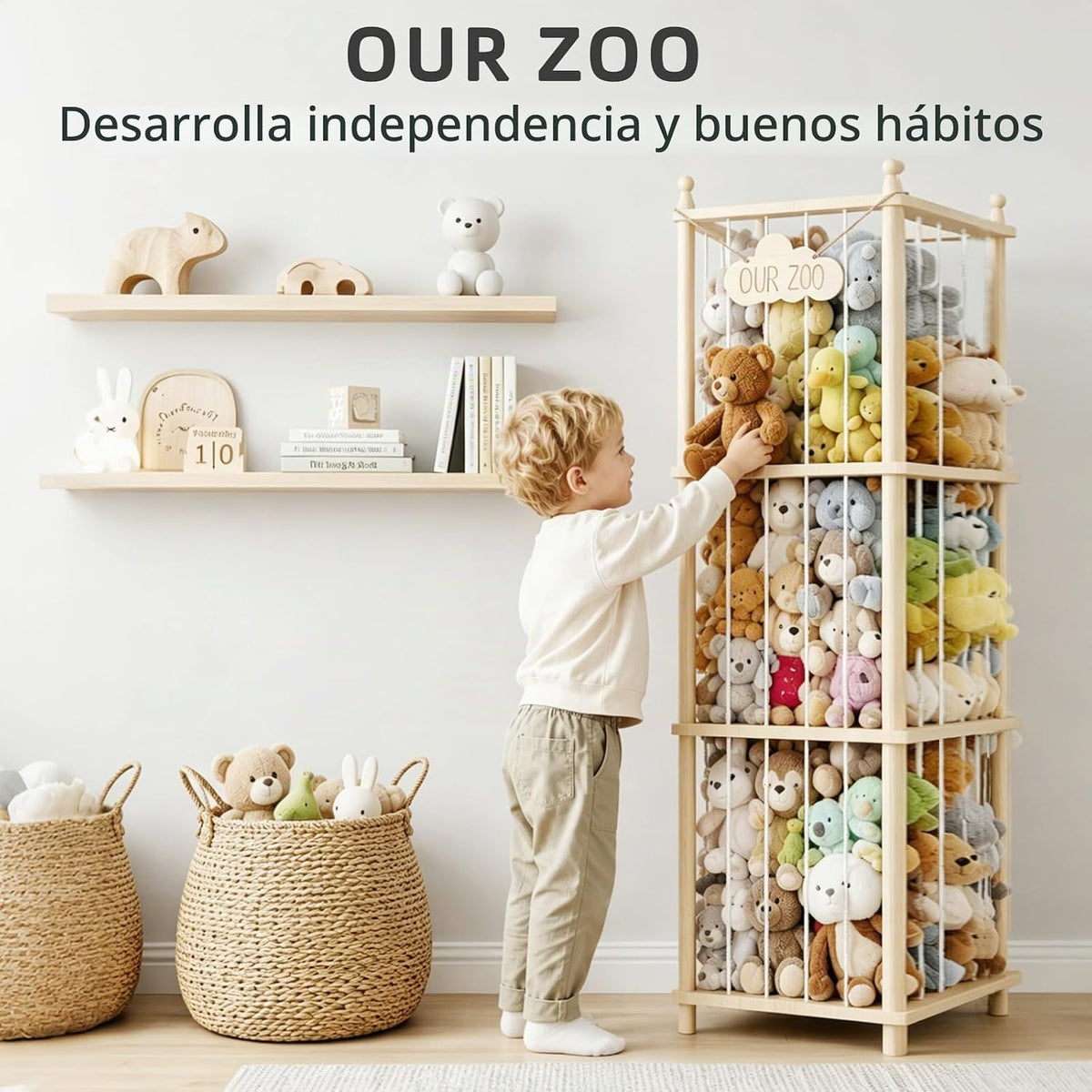 MIRCNY Almacenamiento de animales de peluche, torre organizadora de...