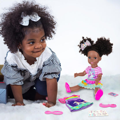 Ecore Fun Muñeca Negra de 14 Pulgadas con Accesorios de Ropa para M...
