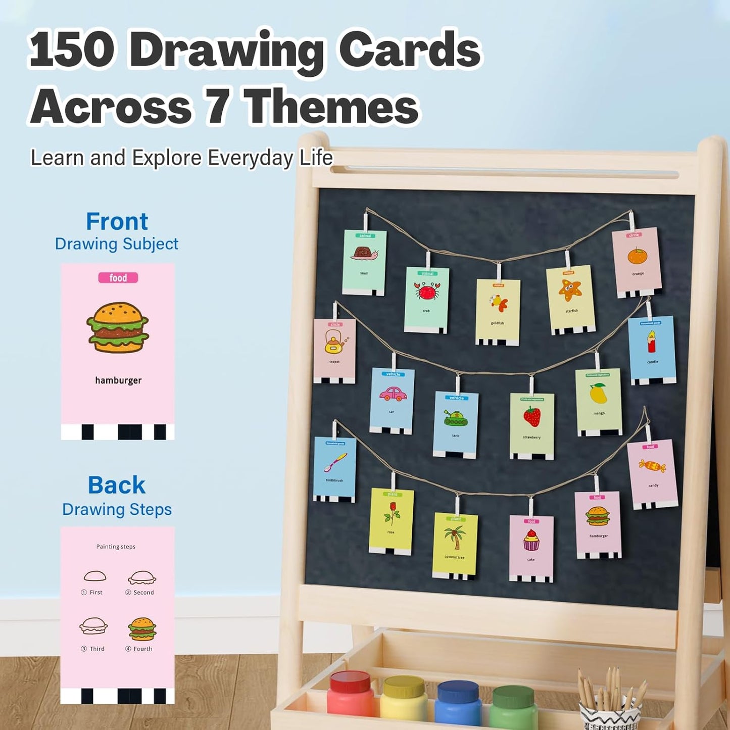 RIVGOT Robot de dibujo para niños con 150 tarjetas, máquina de dibu...