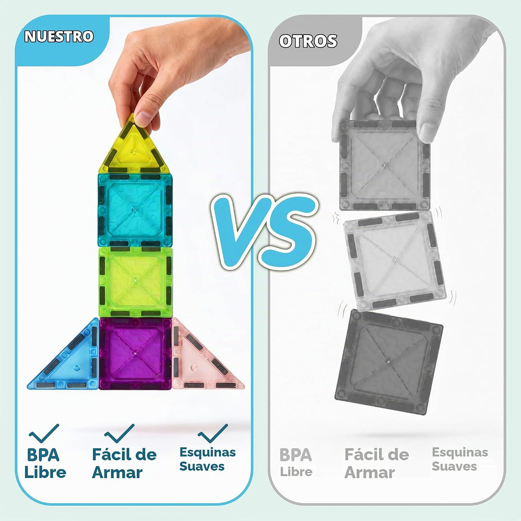Mini azulejos magnéticos para niños, juego de construcción de viaje...