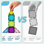 Mini azulejos magnéticos para niños, juego de construcción de viaje...