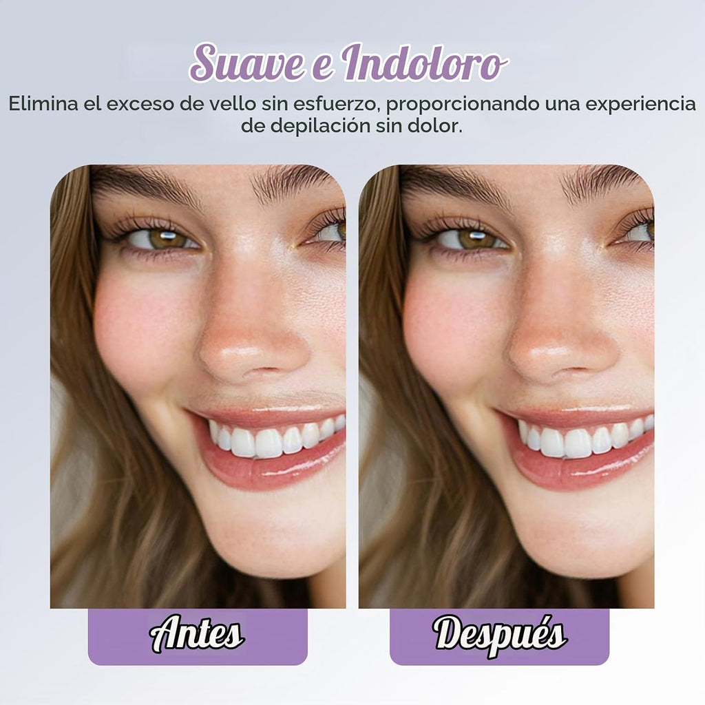 innobeaut Removedor de vello sin dolor para mujer, afeitadora facia...