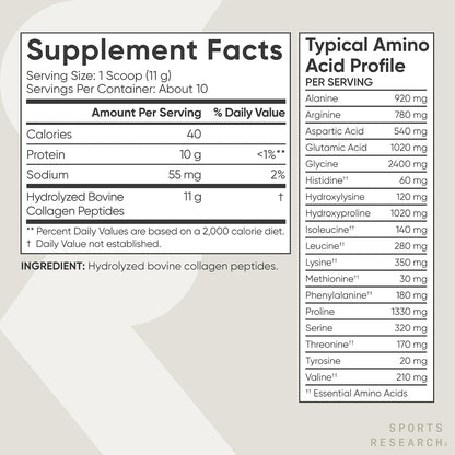 Sports Research Péptidos de colágeno \u2013 Polvo de proteína de co...