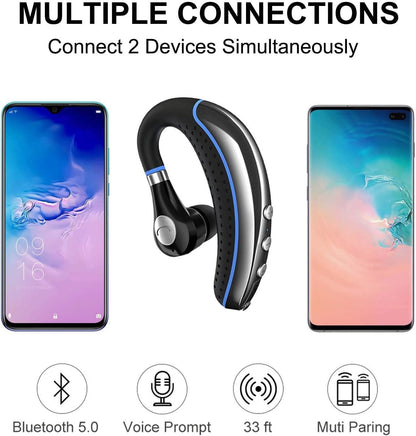 Auricular Bluetooth, auricular inalámbrico V5.0 Bluetooth auricular ultraligero manos libres para negocios/oficina/conducción/deporte