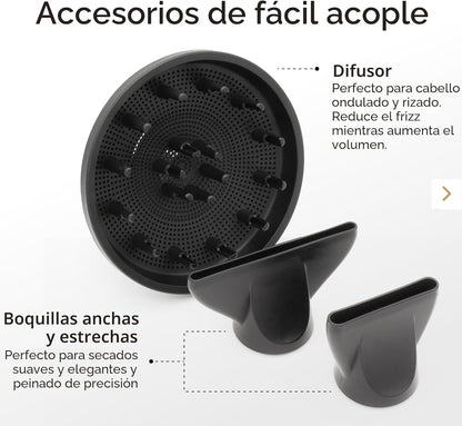 SRILabs DryQ - Secador de pelo "Smart", súper ligero, plega...