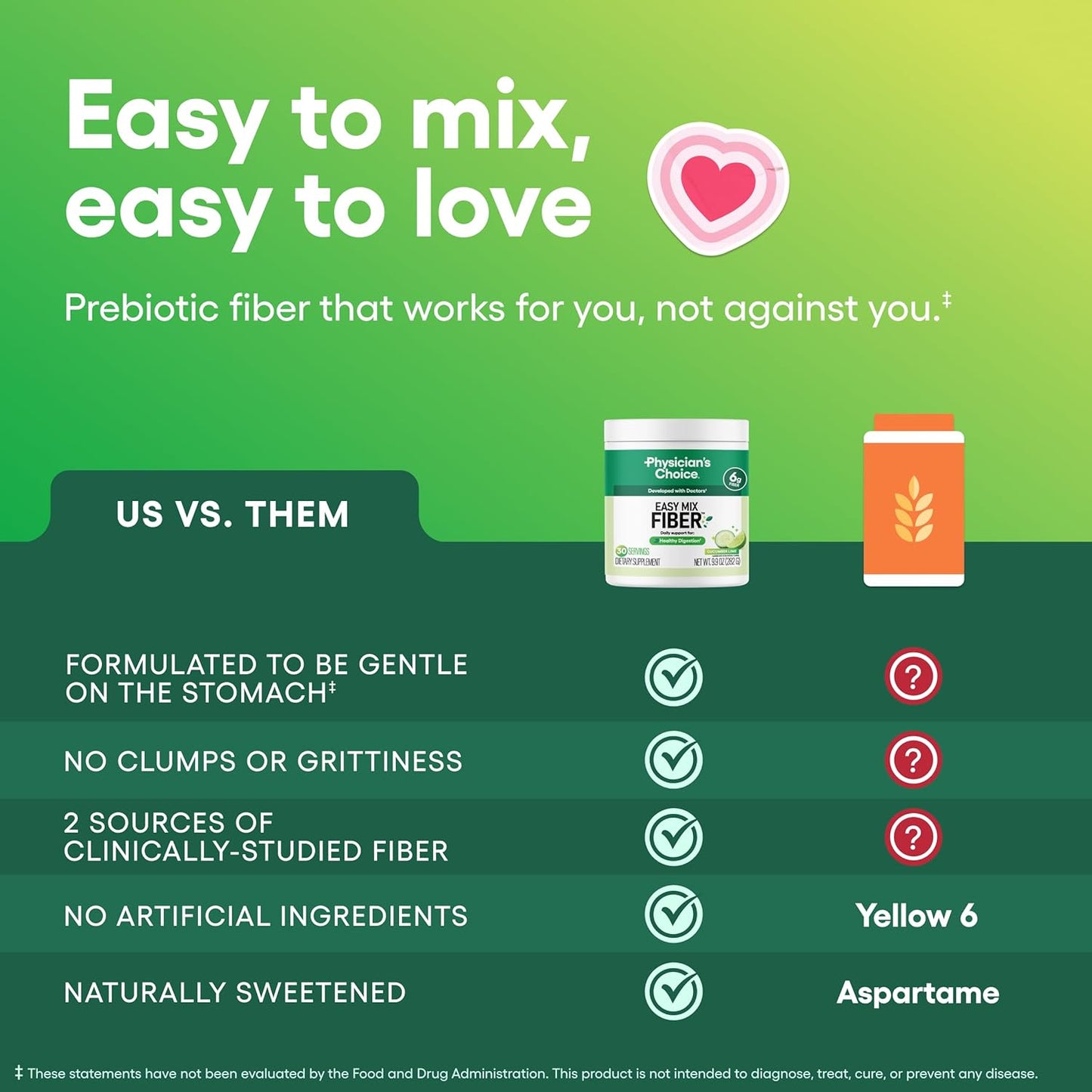 Physician's CHOICE Fibra Easy Mix para la salud digestiva y reg...