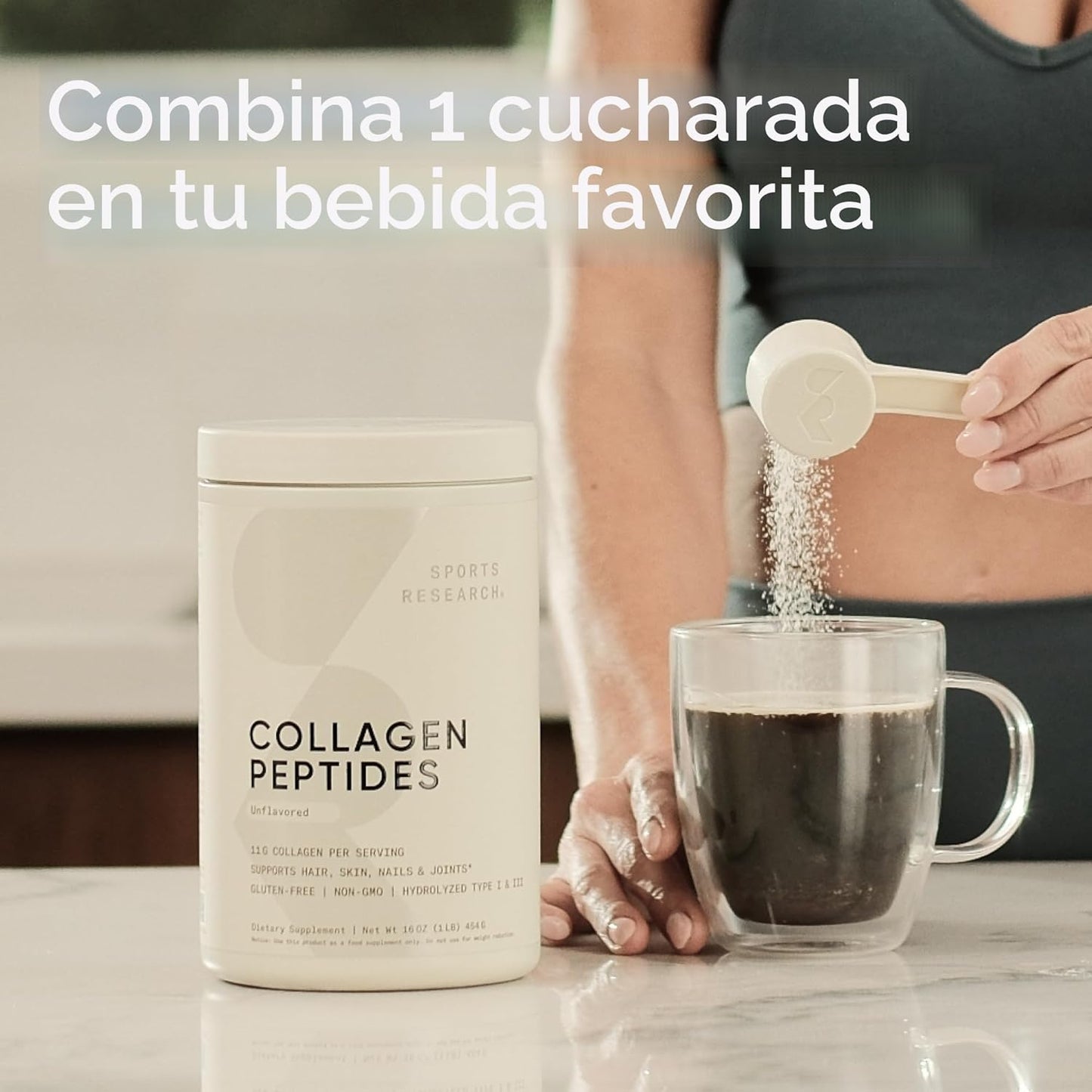 PREMIUM Péptidos de colágeno (16 onzas), alimentado con hierbas, ce...