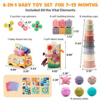 JoyCat Baby Toys 6-12 Months, Montessori Sensory Baby Toy Set with...