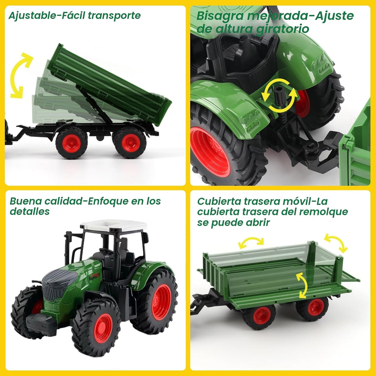 Peagprav Juguetes de Granja Tractor con Remolque - Juego de Tractor...