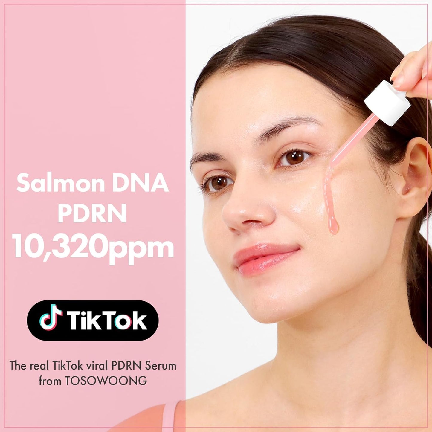 TOSOWOONG Suero Pink Peptide 12 PDRN con ADN de salmón PDRN, 33 ml/1.11 oz, 10320 ppm, 12 péptidos, niacinamida, brillo para la piel, hidratante, humectante, tono de piel desigual, cuidado coreano