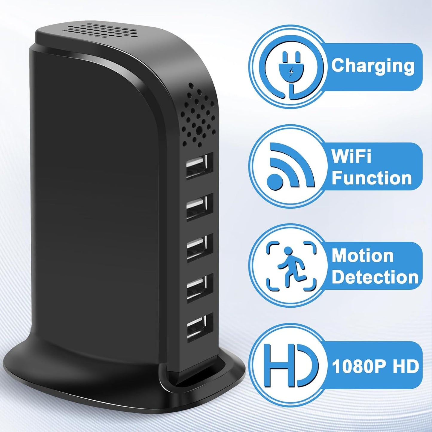Cámara espía HSKAH con cargador USB, cámara WiFi inalámbrica para n...