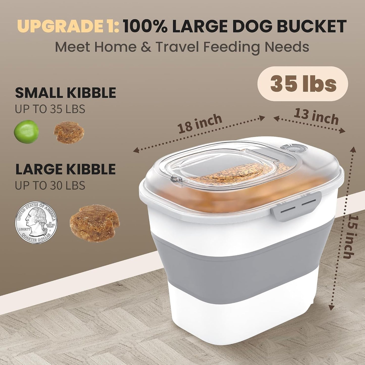 DDMOMMY Contenedor de almacenamiento de alimentos para perros de 32...
