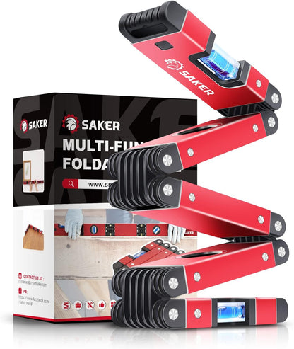 Nivel plegable multifunción de Saker, herramienta niveladora de 28...