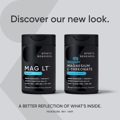 Sports Research® L-treonato de magnesio 2000 mg con Magtein®, 180 u...