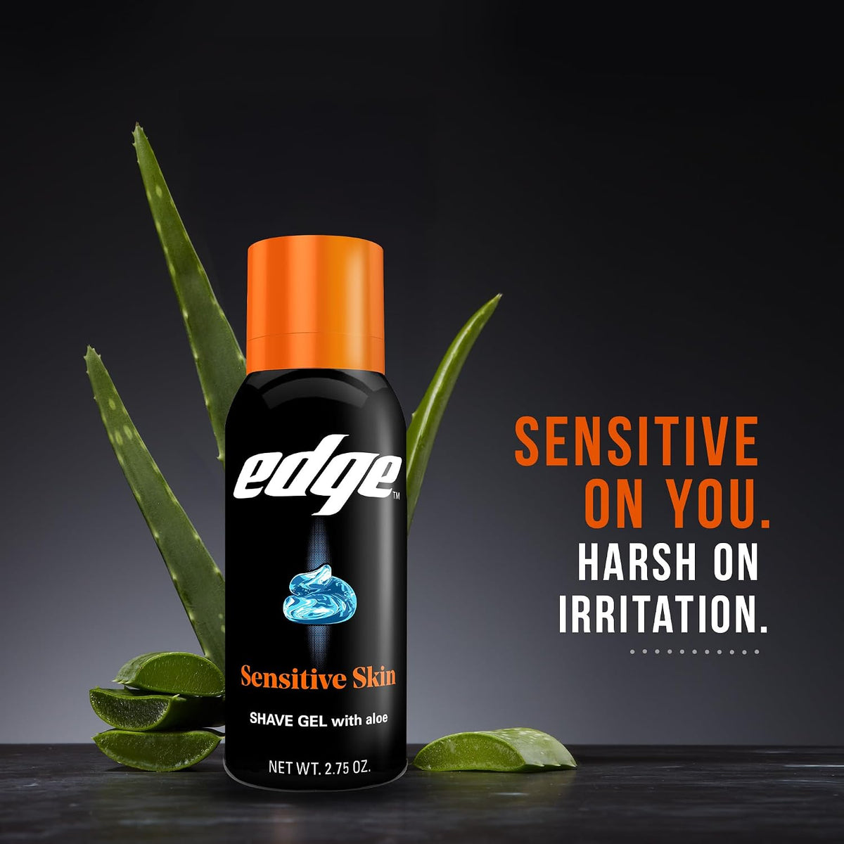 Edge Gel de afeitar para hombres, piel sensible con aloe, gel de af...