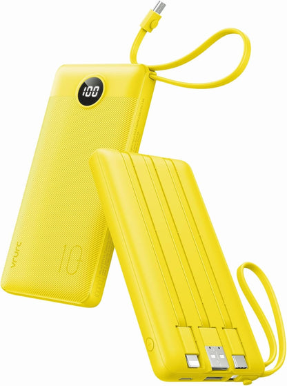 VRURC - Cargador portátil con cables integrados, batería de 10000 m...
