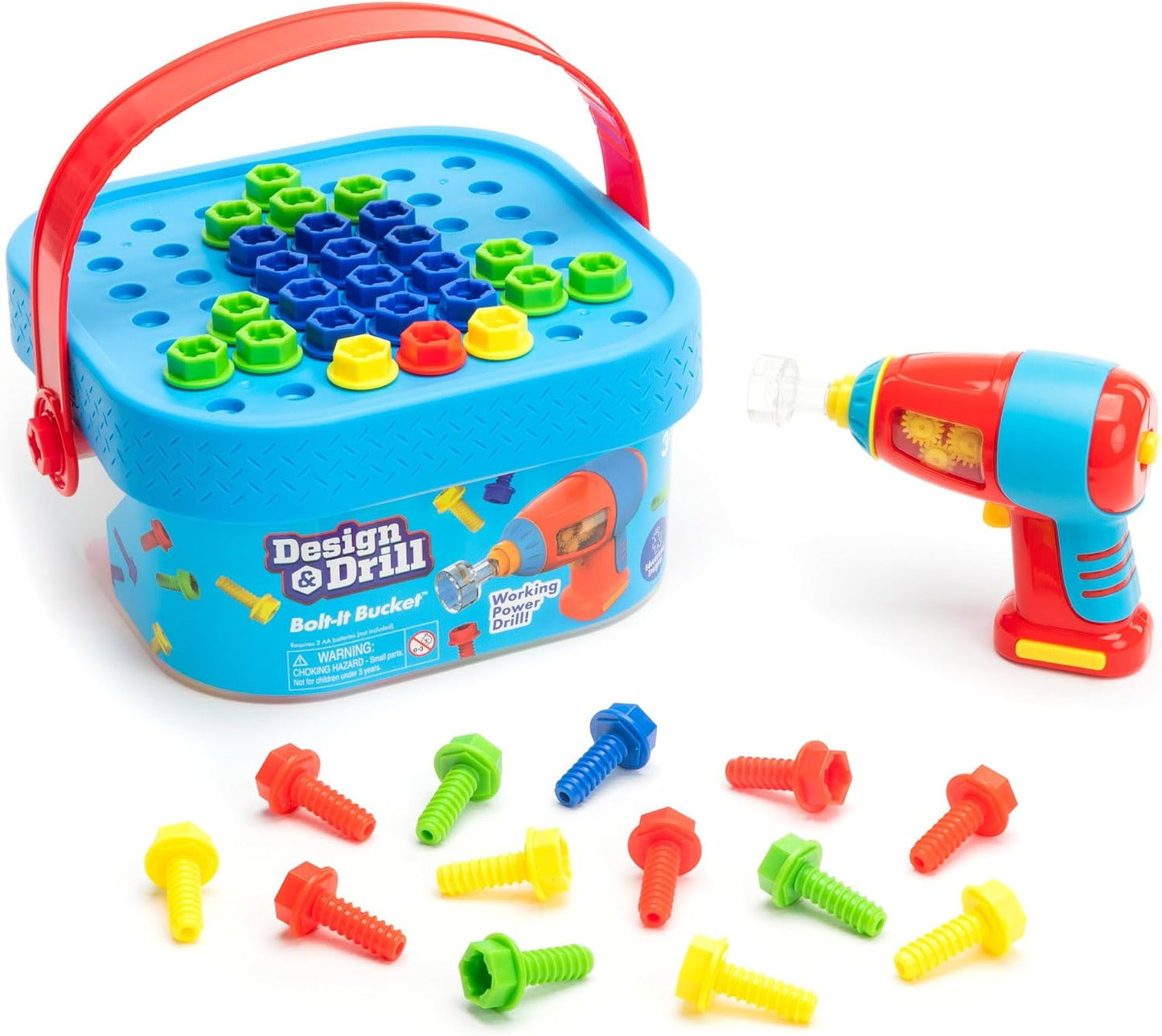 Educational Insights - Juego de construcción y cubo de atornillar y...