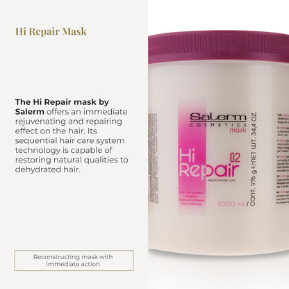 Salerm Máscara Hi Repair con complejo de proteínas de sílice 02, 34...