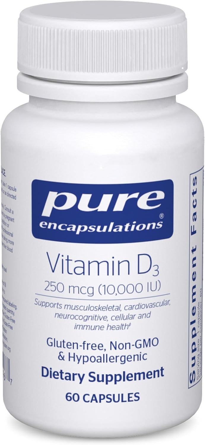 Pure Encapsulations Vitamina D3 250 mcg (10,000 UI) - Suplemento pa...