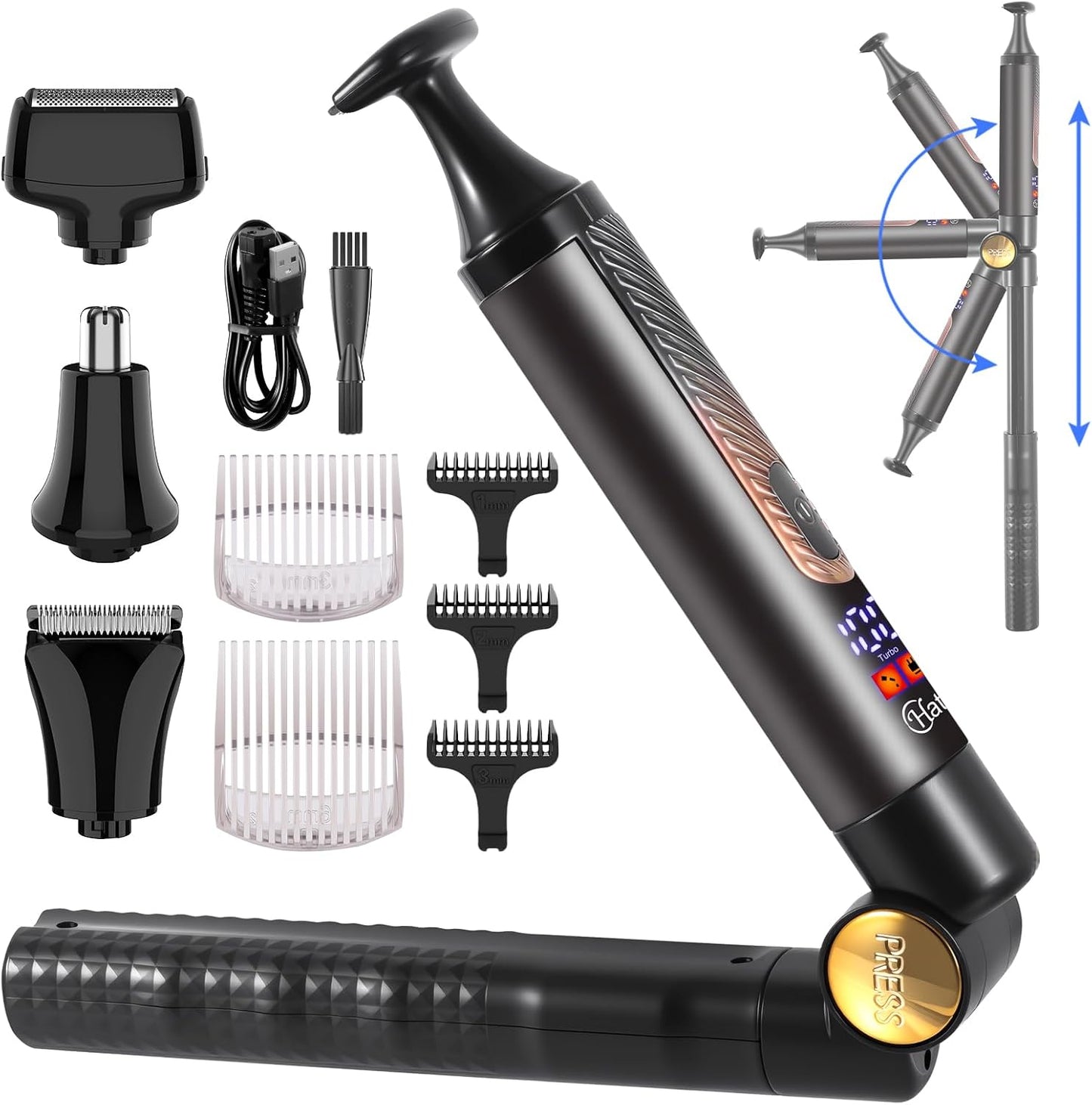 Hatteker Afeitadora eléctrica para espalda para hombre 4 en 1, reco...