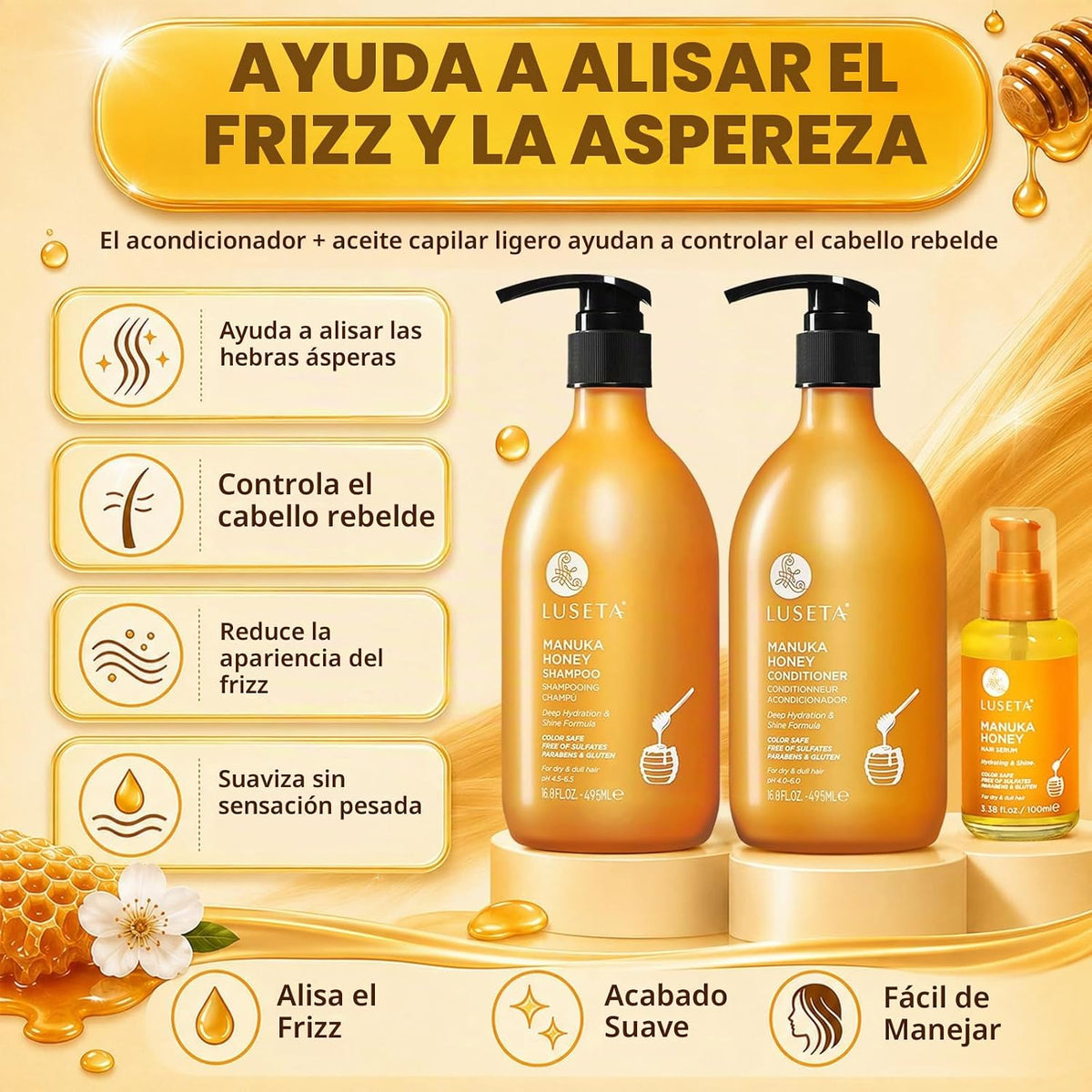 Luseta Manuka Honey - Set de regalo para el cuidado del cabello par...