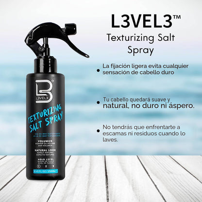 L3 Spray texturizante de sal marina de nivel 3, crea ondas playeras...