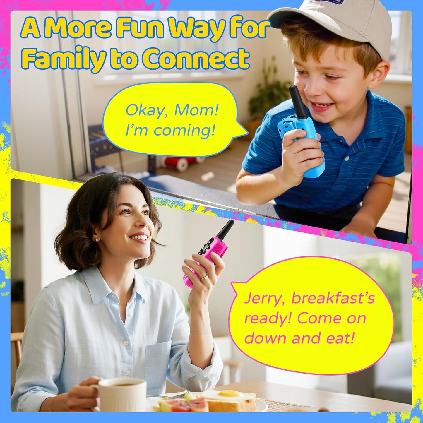 Walkie Talkies para Niños Recargables, 2000 mAh Duración de 3-4 Día...