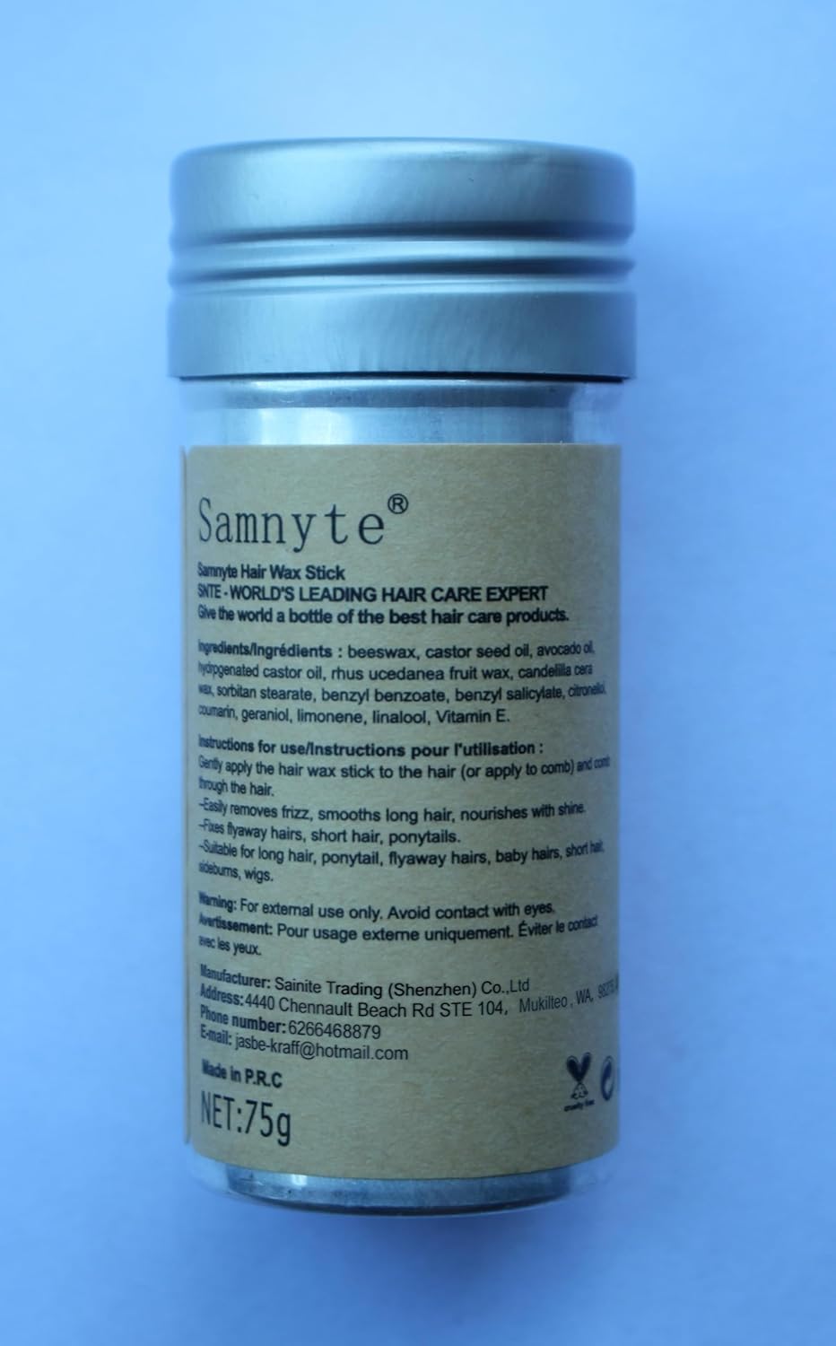 Samnyte Barra de cera para el cabello, ceras para peinar el cabello...
