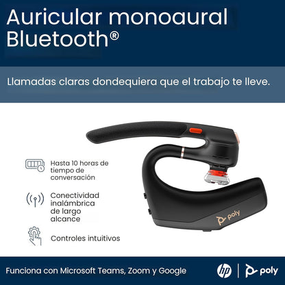 Poly Voyager Legend 50 - Auriculares Bluetooth - Auriculares inalámbricos con micrófono - Cuatro micrófonos con cancelación de ruido, bloqueo de ruido AI y tecnología WindSmart - Conectividad y