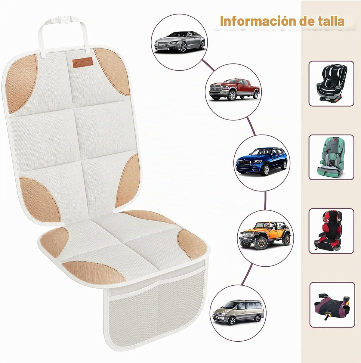 SMART ELF Protector de Asiento de Automóvil, Paquete de 2 Protector...