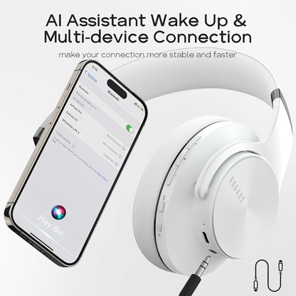 DOQAUS Auriculares Bluetooth sobre la oreja, tiempo de reproducción...