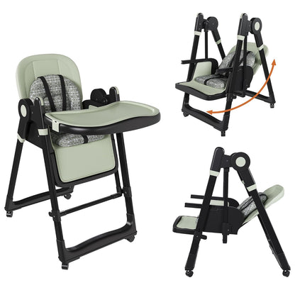 Silla alta plegable para bebés y niños pequeños, columpios portátil...